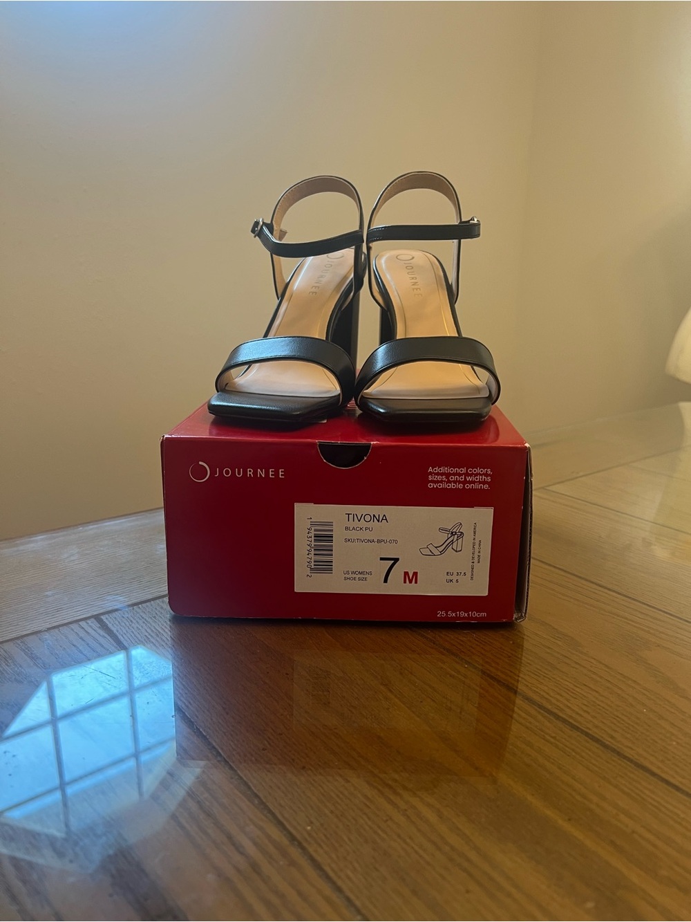 Journee Collection Women's Tivona Ankle Strap Dress Sandals Black Size 7M